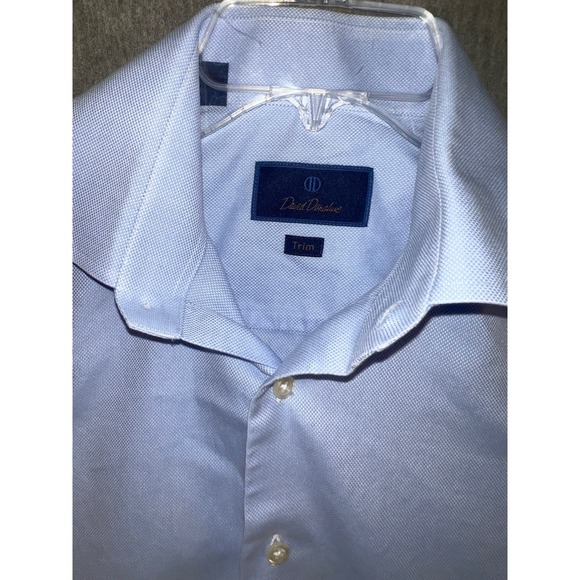David Donahue Other - Lot of 2 David Donahue Trim Fit 15.5 Dress Shirts Mens Blue Solid & Purple Check